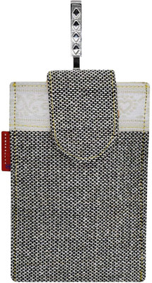 

Bagaholics Ethnic Jute Mobile Pouch with Waist Clip Ladies Purse Mobile Pouch(Gold)