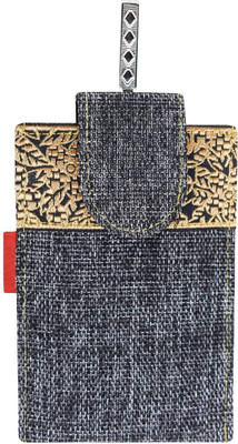

Bagaholics Ethnic Jute Mobile Pouch with Waist Clip Ladies Purse Mobile Pouch(Black)