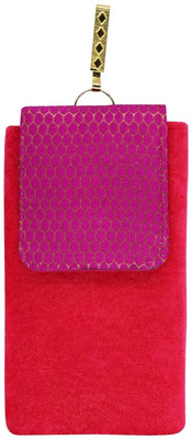 

Bagaholics Ethnic Velvet Saree Mobile Pouch Waist Clip Ladies Purse Mobile Pouch(Pink)