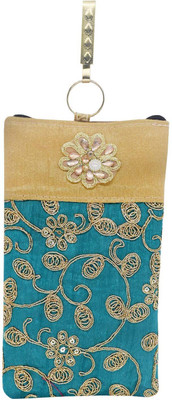

Bagaholics Ethnic Raw Silk Embroidery Waist Clip Ladies Purse Mobile Pouch(Multicolor)