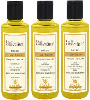 

KHADI ORGANIQUE HONEY & LEMON JUICE HAIR CLEANSER (SHAMPOO) 630 ML PACK OF 3(630 ml)