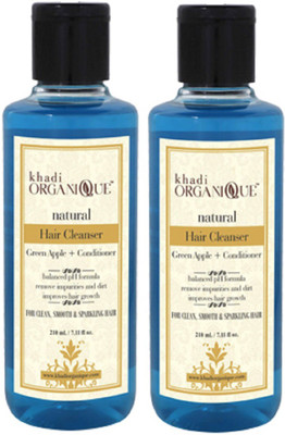 

KHADI ORGANIQUE GREEN APPLE+CONDITIONER HAIR CLEANSER (SHAMPOO) 420 ML PACK OF 2(420 ml)