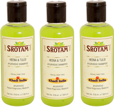 

Srotam Heena & Tulsi Shampoo ( Set of 3 Bottle)(630 ml)