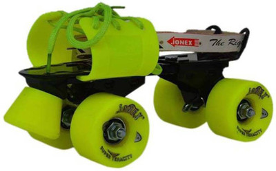 

JJ Jonex Adjustable Super Tenacity Youth Quad Roller Skates (UK Size 6-13 Foot Size 24 cm-31 cm) Steel Chasis Zinc Plated Body Roller Wheels With Bag Quad Roller Skates - Size 6.0 - 13.0 UK(Multicolor)