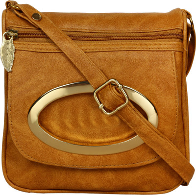 

Capreo Women Casual Tan PU Sling Bag