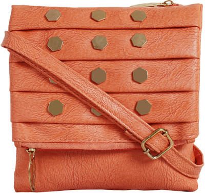 

Capreo Women Casual Orange PU Sling Bag