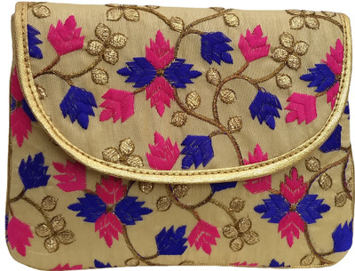 

Filora Women Evening/Party Gold Silk Sling Bag