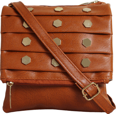 

Capreo Women Casual Brown PU Sling Bag