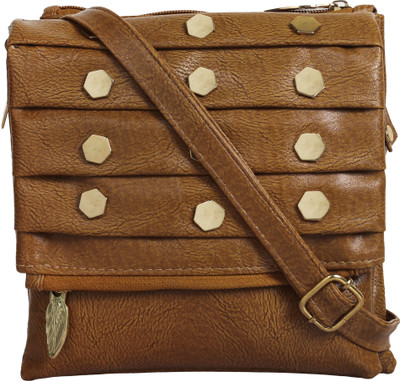 

Capreo Women Casual Brown PU Sling Bag