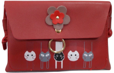 

zilmil Women Casual Red Leatherette Sling Bag