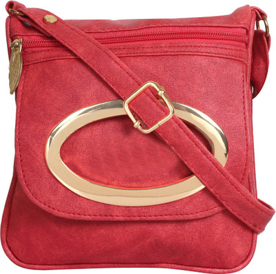 

Capreo Women Casual Red PU Sling Bag