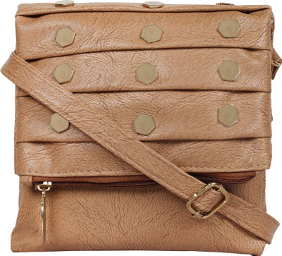 

Capreo Women Casual Brown PU Sling Bag