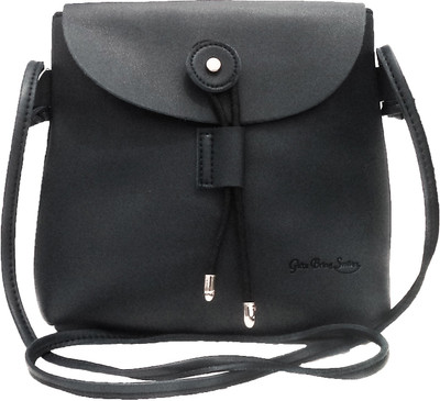

Gifts Bring Smiles Women Casual, Evening/Party Black Leatherette Sling Bag