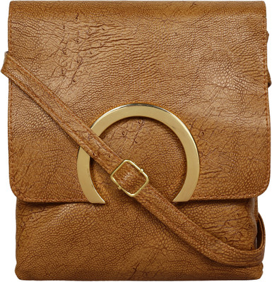 

Capreo Women Casual Brown PU Sling Bag