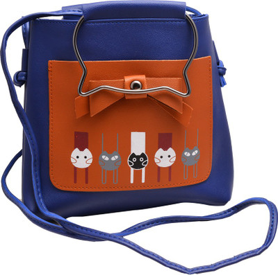 

Avaneesh Women Casual Blue, Orange PU Sling Bag