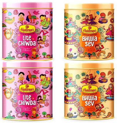 

Haldiram's Lite Chiwda & Bhujia Sev (Pack of 4)(400 g, Pack of 4)