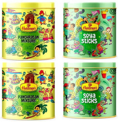 

Haldiram's Panchratan Mixture & Soya Sticks(400 g, Pack of 4)