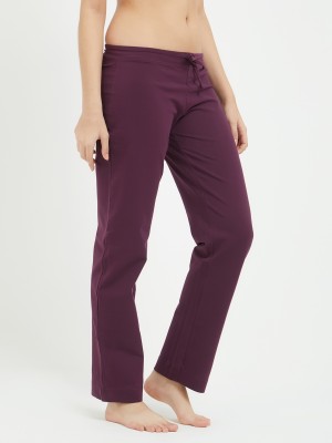 Fruit of the Loom Solid Women Red Track Pants at flipkart