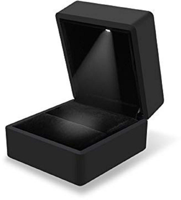 

kraft trendz led Ring Box with Light, LED Lighted up Storage Holder Display case for Coin,Jewelry, Earring for Proposal,Wedding,Gift (Black) led light Vanity Box(Black)