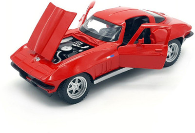 

Emob Red 1:32 Die Cast Metal Chevrolet Corvette Pull Back Car Toy with Light and Sound Effects(Multicolor)