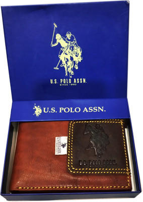 

U S PoIo Men Tan Genuine Leather Wallet(5 Card Slots)