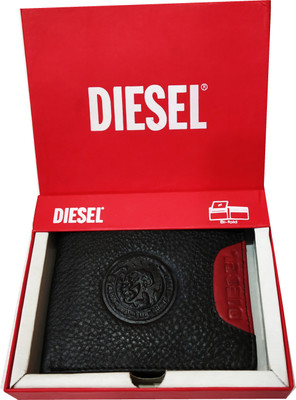 Diesel Men Casual Black Genuine Leather Wallet(6 Card Slots)