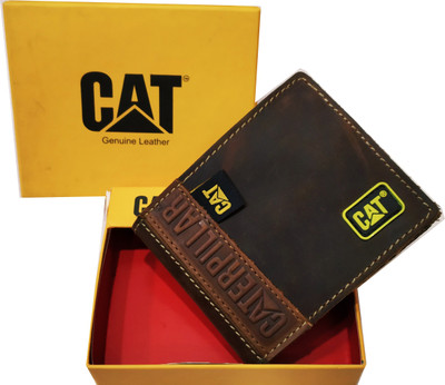

CATERPILLAR Men Casual Brown Genuine Leather Wallet(3 Card Slots)