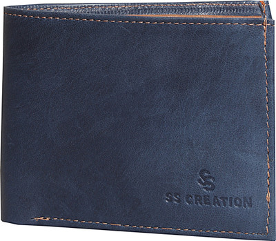 

SS CREATION Boys Casual Blue Genuine Leather Wallet(3 Card Slots)