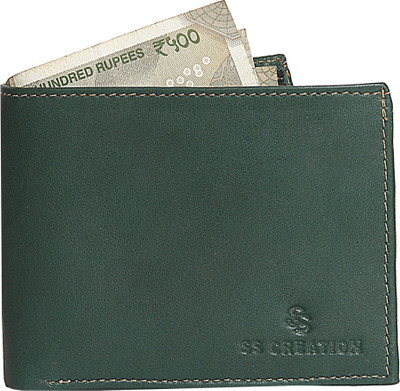 

SS CREATION Men Casual Green Genuine Leather Wallet(5 Card Slots)