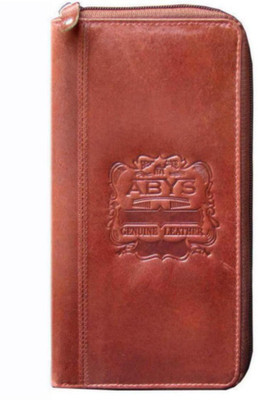 

ABYS Women Brown Genuine Leather Wrist Wallet(11 Card Slots)