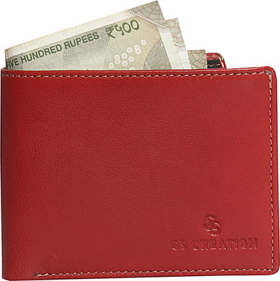 

SS CREATION Men Casual Red Genuine Leather Wallet(5 Card Slots)