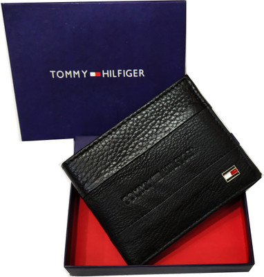 

TOMMY HlLFlGER Men Black Genuine Leather Wallet(6 Card Slots)
