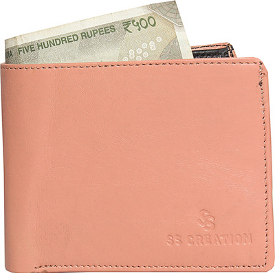 

SS CREATION Boys Pink Genuine Leather Wallet(5 Card Slots)