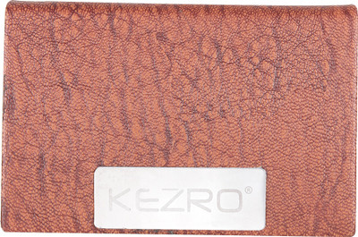 

KEZRO Men Tan Artificial Leather, Aluminium Card Holder(12 Card Slots)