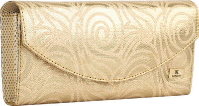 

K London Women Gold Artificial Leather Wallet(4 Card Slots), Golden