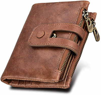 

Pidengbao Men Brown Genuine Leather Wallet(11 Card Slots)