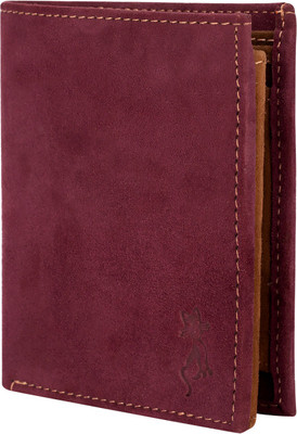 

DE MEOW Men Maroon Genuine Leather Wallet(11 Card Slots)
