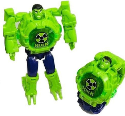 

August Avenger infintiy war Transformer Robot Hulk Convert To Digital Watch Robot Transformation Wrist Watch Toys For Kids(Green)