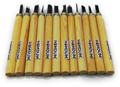 

Homdum Wood Carving Chisels Knife for Basic Woodcut Working DIY Hand Tool (12 Pcs Set)