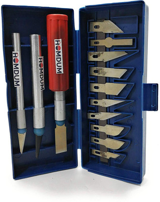 

Homdum 13Pcs Multi-function Hobby Knife Crafts Carving Cutter Set Graver Sculpting Art Hand Tool Kit for Wood Paper Plastic