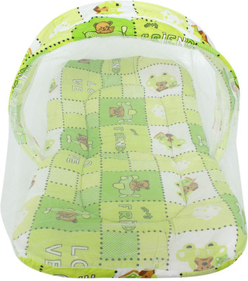

Bagaholics Cotton Bedding Set with Foldable Mattress Mosquito Net & Pillow Baby Bed Crib(Fabric, Green)