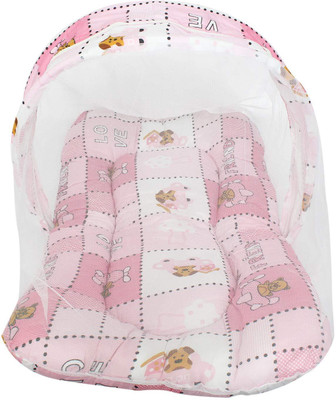 

Bagaholics Cotton Bedding Set with Foldable Mattress Mosquito Net & Pillow Baby Bed Crib(Fabric, Pink)