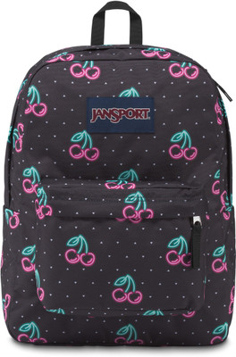

JanSport Superbreak 25 L Backpack(Black), Neon cherries