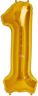 

Tiank Innovation Solid 17 Inch, Number 1 (One) Golden Foil Balloon Balloon(Gold, Pack of 1)
