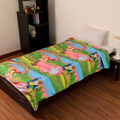 

R K CRAFTS Cartoon  Dohar(Poly Cotton, Green