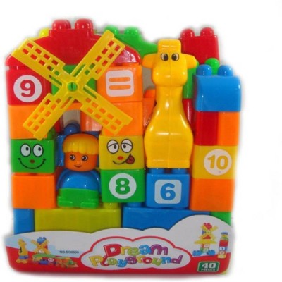 

Charming treasures Dream Playground Educational Toy 35 PCs Blocks for Kids with Cartoon Figures and Bag Packing(Multicolor)