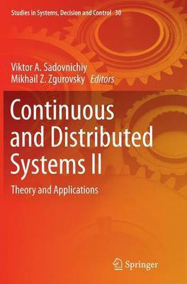 Continuous and Distributed Systems II(English, Paperback, unknown)