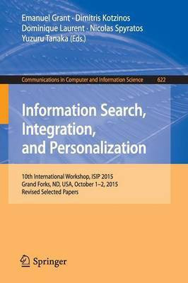 Information Search, Integration, and Personalization(English, Paperback, unknown)