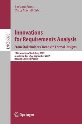Innovations for Requirement Analysis. From Stakeholders' Needs to Formal Designs(English, Paperback, unknown)