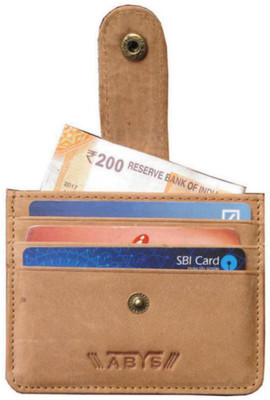 

ABYS Men Casual Tan Genuine Leather Card Holder(3 Card Slots)
